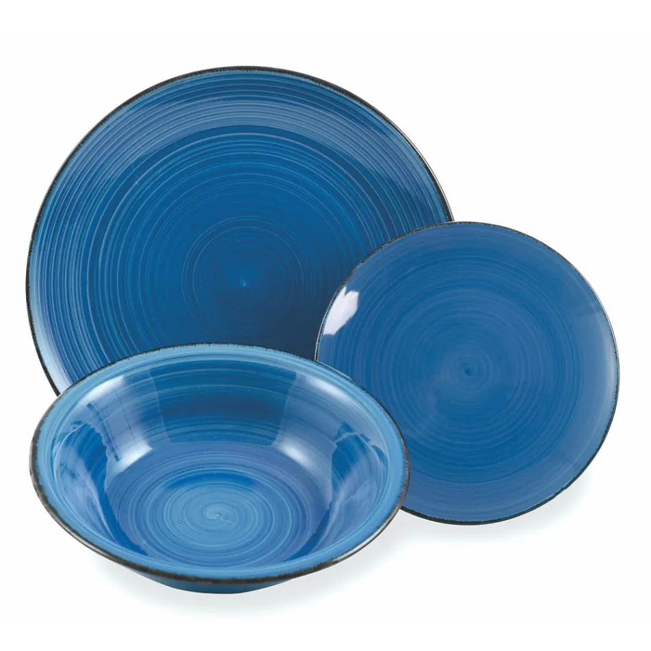 Geschirrservice in harten Dolomitblautönen 18-teilig - Abruzzen Viadurini