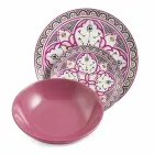 Ethnischer Geschirrservice aus Porzellan und farbigem und modernem Steinzeug 18 Stück - Fez Viadurini