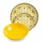 Ethnischer Geschirrservice aus Porzellan und farbigem und modernem Steinzeug 18 Stück - Fez Viadurini