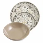 Ethnischer Geschirrservice aus Porzellan und farbigem und modernem Steinzeug 18 Stück - Fez Viadurini