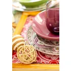 Ethnischer Geschirrservice aus Porzellan und farbigem und modernem Steinzeug 18 Stück - Fez Viadurini