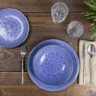 Geschirrservice in Hartdolomitgrau, Hellblau oder Blau 18 Stück - Arabisch Viadurini