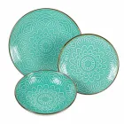 Geschirrservice in Hartdolomitgrau, Hellblau oder Blau 18 Stück - Arabisch Viadurini