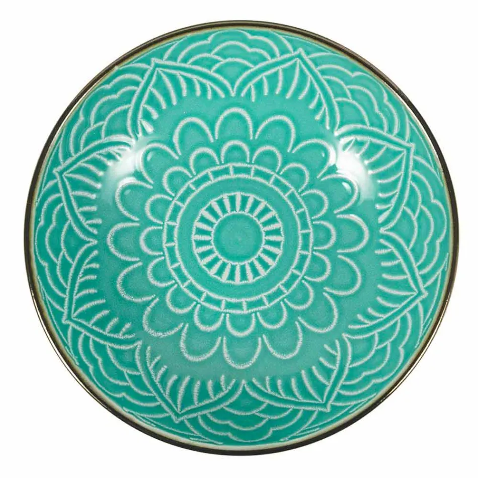 Geschirrservice in Hartdolomitgrau, Hellblau oder Blau 18 Stück - Arabisch Viadurini