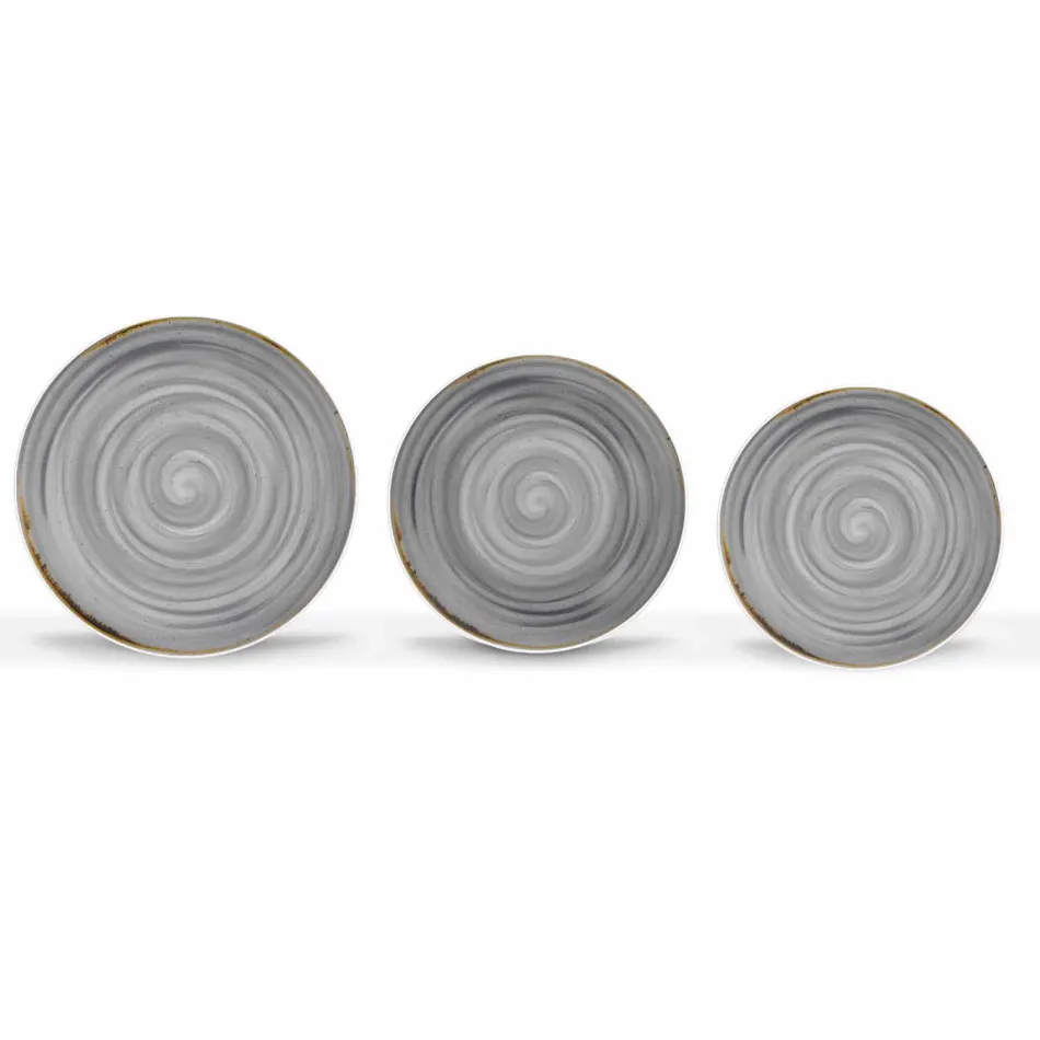 18 Stück Porzellan farbiger und moderner Teller Teller Service - Rurolo Viadurini