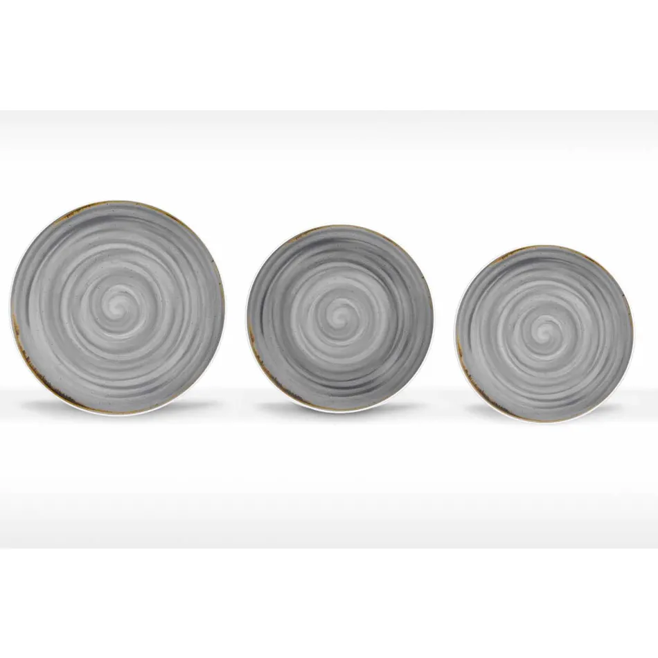 18 Stück Porzellan farbiger und moderner Teller Teller Service - Rurolo Viadurini