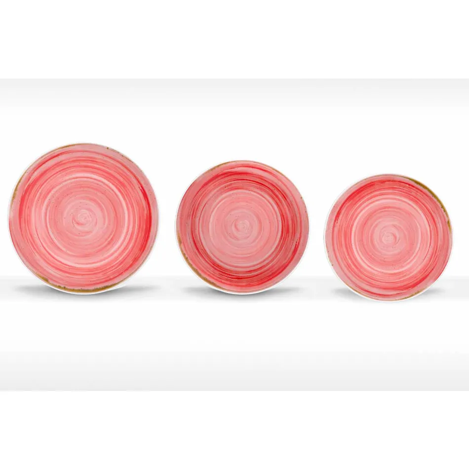 18 Stück Porzellan farbiger und moderner Teller Teller Service - Rurolo Viadurini