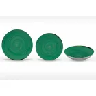 18 Stück Porzellan farbiger und moderner Teller Teller Service - Rurolo Viadurini