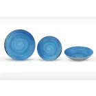 18 Stück Porzellan farbiger und moderner Teller Teller Service - Rurolo Viadurini