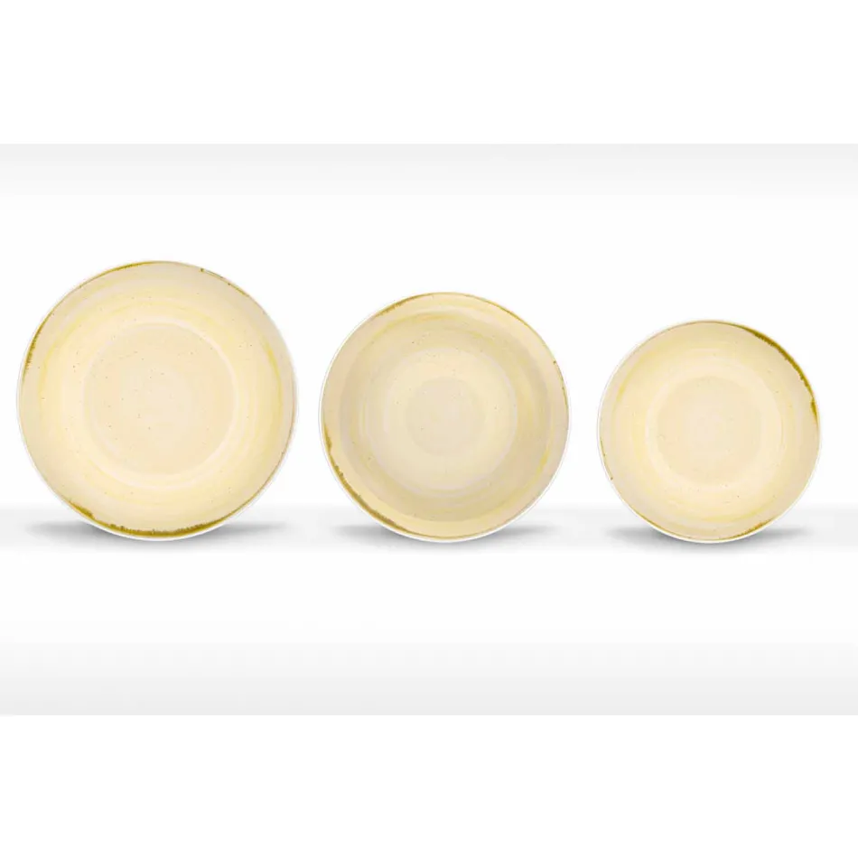 18 Stück Porzellan farbiger und moderner Teller Teller Service - Rurolo Viadurini