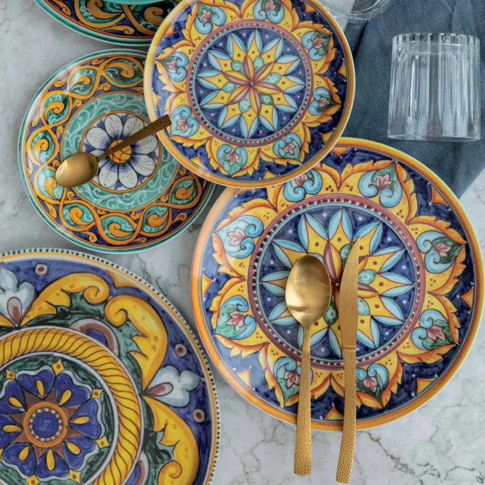 Edelstahl Besteck in Schildpattoptik, satiniert, 24 teilig - Rock Viadurini