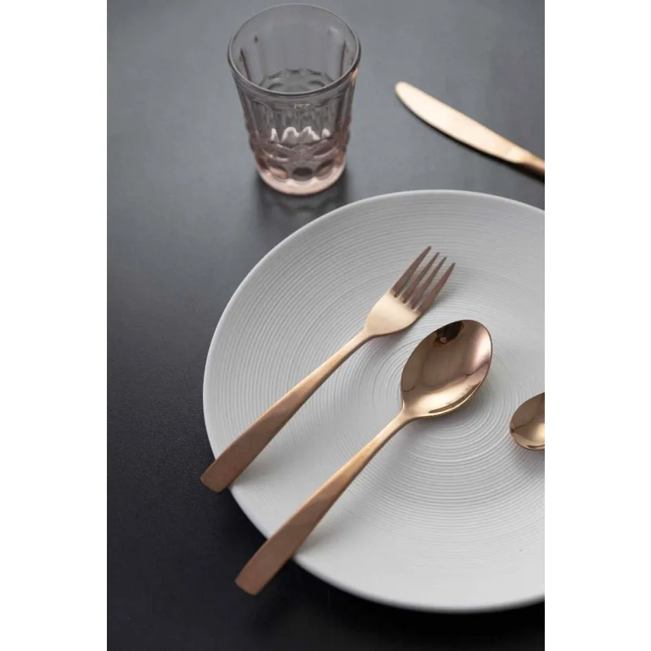 24-teiliges Luxus-Besteckset aus Stahl mit Design - Wisconsinpos Viadurini