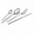 Besteck Set aus sandgestrahltem Edelstahl 24 Stück elegantes Design - Ronfo