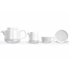 Tassen- und Untertassen-Service mit Porzellanteekanne und Milchkännchen 14 Stück - Arktis Viadurini