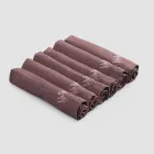Elegantes Leinenserviettenservice mit Faltkante, 6 farbige Teile - Onestini Viadurini