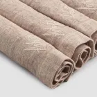Elegantes Leinenserviettenservice mit Faltkante, 6 farbige Teile - Onestini Viadurini