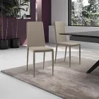 Set aus 4 modernen Stühlen in Weiß, Grau oder Taubengrau aus Öko-Leder - Dora Viadurini