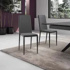 Set aus 4 modernen Stühlen in Weiß, Grau oder Taubengrau aus Öko-Leder - Dora Viadurini