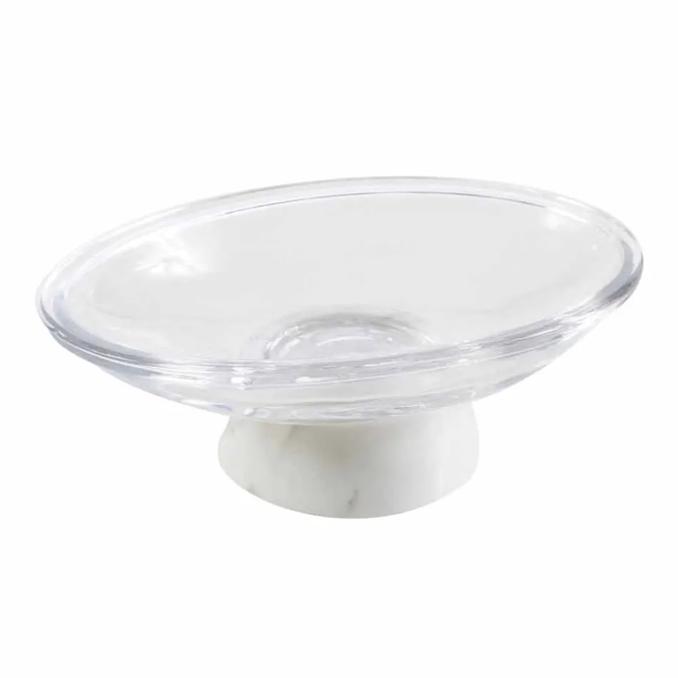 Modernes Badezimmerzubehör aus Calacatta-Marmor und Carona-Glas Viadurini