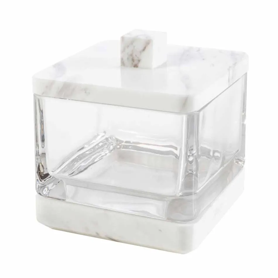 Modernes Badezimmerzubehör aus Calacatta-Marmor und Carona-Glas Viadurini