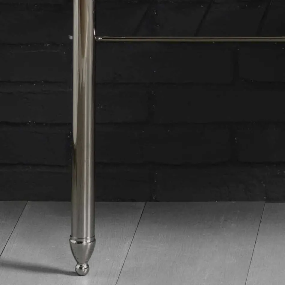 Bad-Set mit Doppel-Konsole aus weißer Keramik von Linienstruktur Viadurini