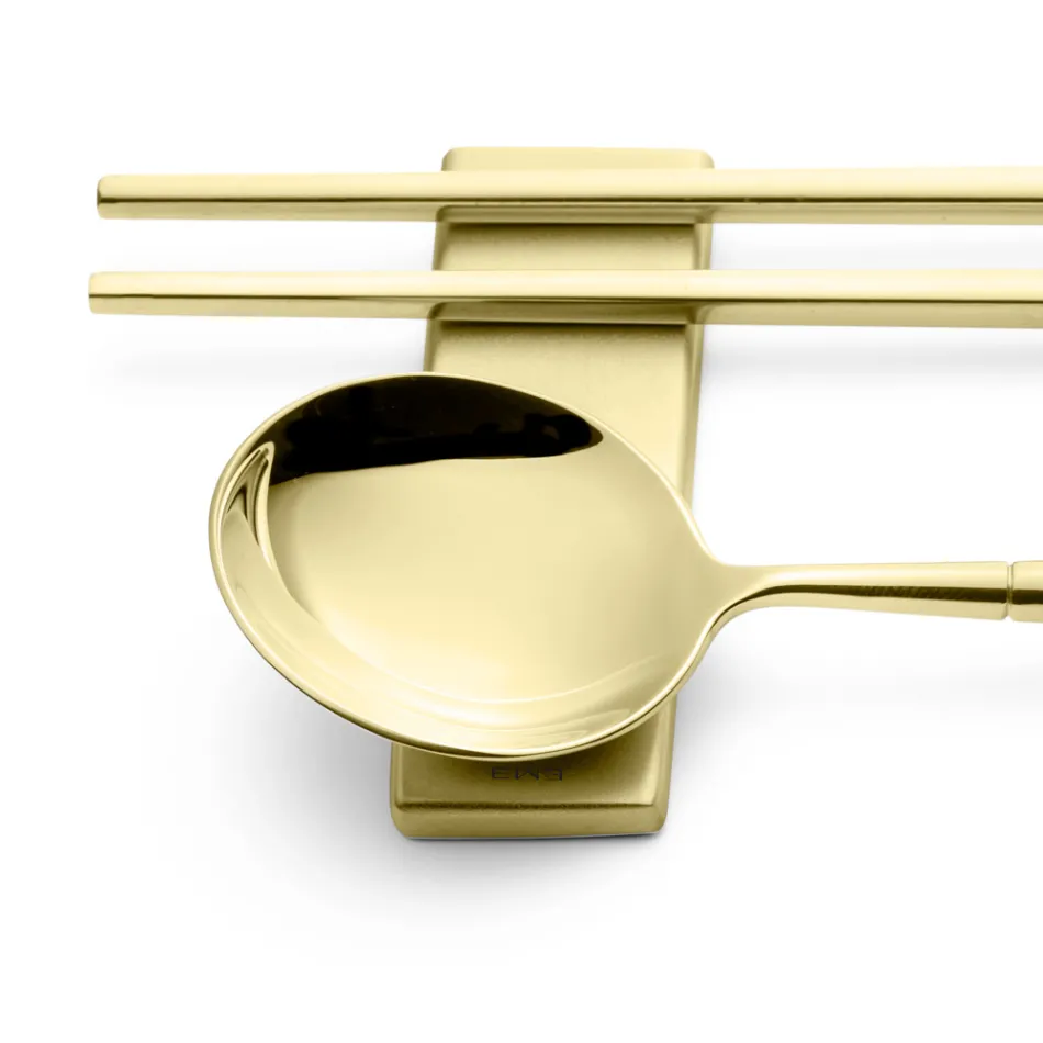 Set bestehend aus Obstlöffel, Essstäbchen und Besteckablage - Osaka Viadurini