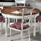 Set aus 4 weißen Stühlen aus poliertem Holz und Stoff, hergestellt in Italien - Alite Viadurini