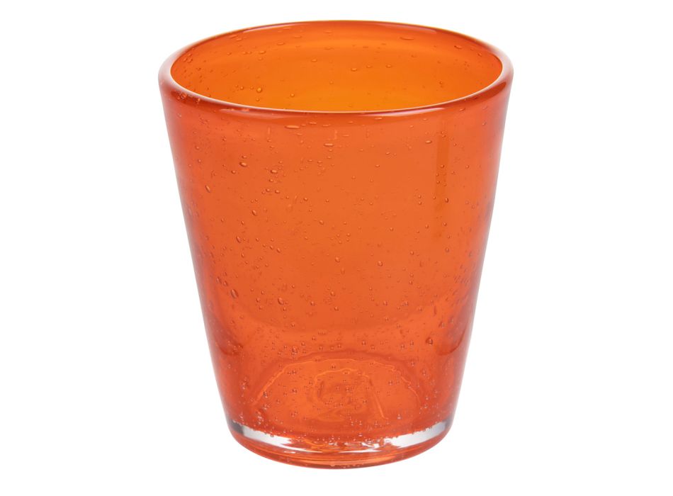 Set mit 12 Gläsern 330 ml aus farbiger geblasener Glaspaste - Spilla Viadurini