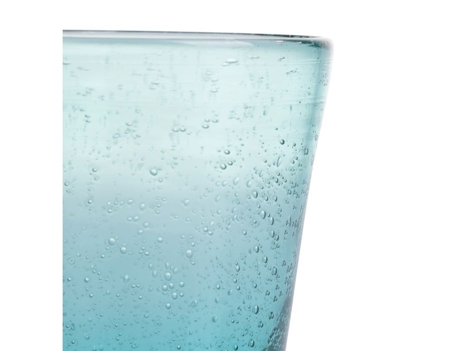 Set mit 12 Gläsern 330 ml aus farbiger geblasener Glaspaste - Spilla Viadurini