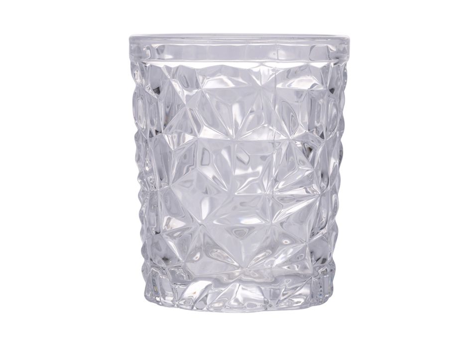 12er Set Wassergläser 300 ml aus dekoriertem Glas - Tasse Viadurini