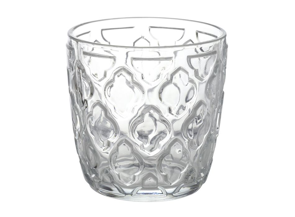 12er Set Wassergläser 325 ml mit verschiedenen Glasdekoren - Tipps Viadurini