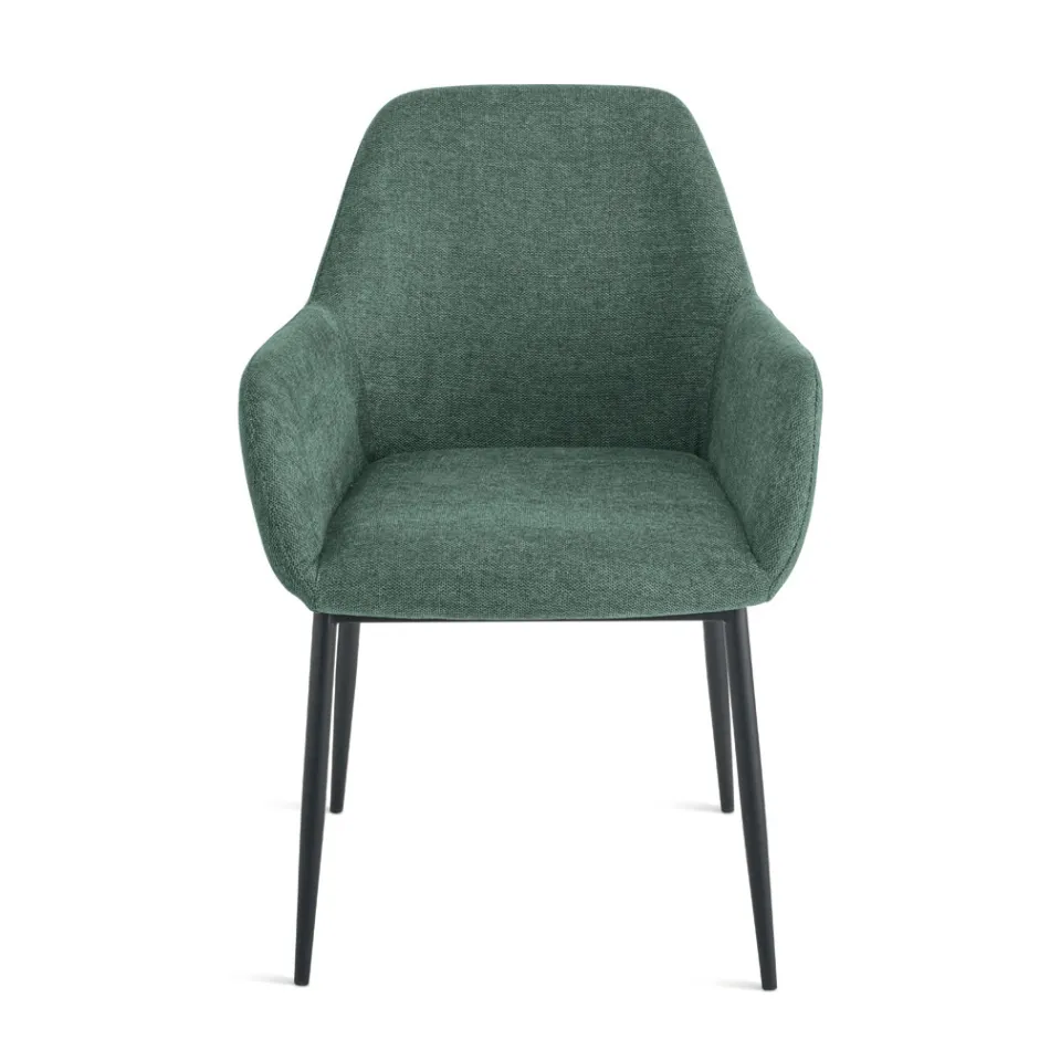 Set aus 2 gepolsterten Sesseln mit farbenfrohem Stoffbezug und Metallgestell - Valeria Viadurini