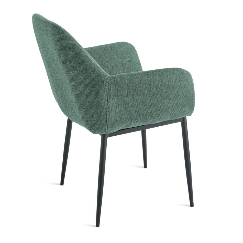 Set aus 2 gepolsterten Sesseln mit farbenfrohem Stoffbezug und Metallgestell - Valeria Viadurini