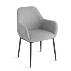 Set aus 2 gepolsterten Sesseln mit farbenfrohem Stoffbezug und Metallgestell - Valeria Viadurini