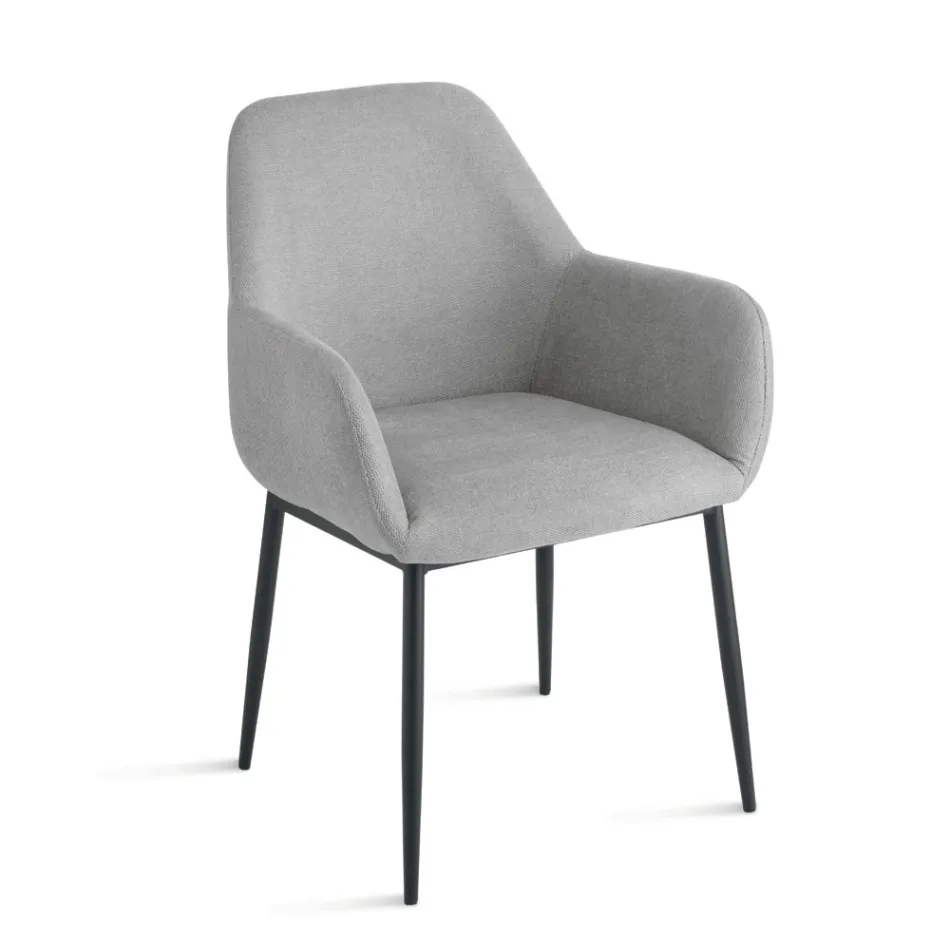 Set aus 2 gepolsterten Sesseln mit farbenfrohem Stoffbezug und Metallgestell - Valeria Viadurini