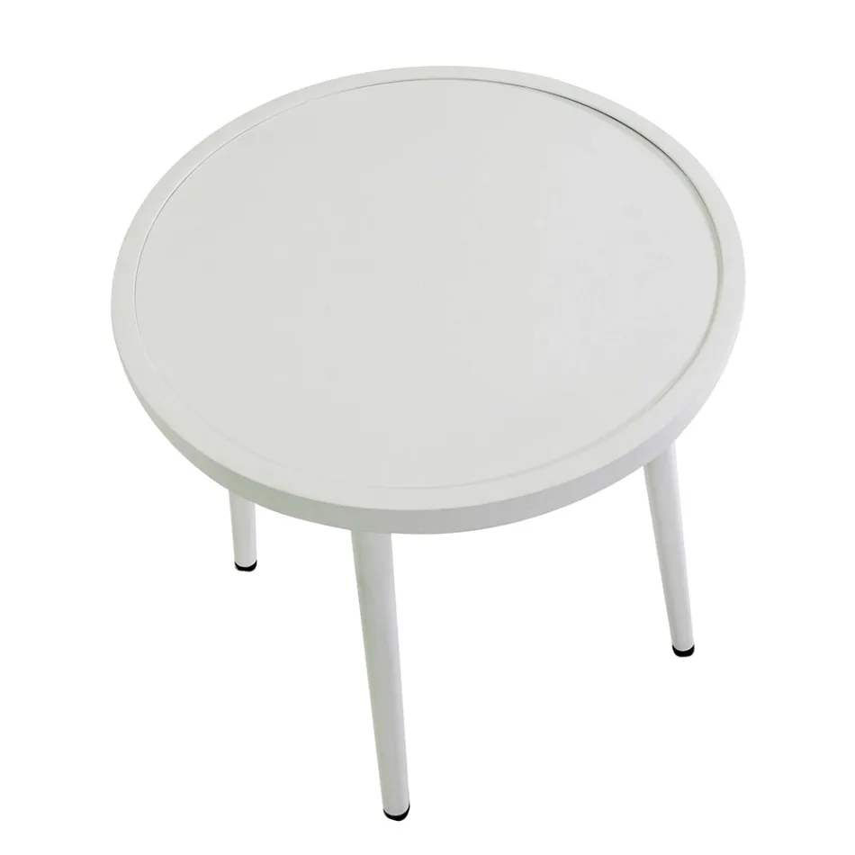 Set aus 2 Sesseln mit Aluminiumtisch in verschiedenen Ausführungen - Souvenir Viadurini