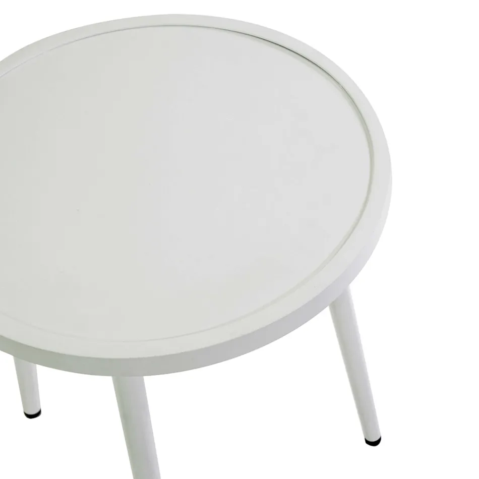 Set aus 2 Sesseln mit Aluminiumtisch in verschiedenen Ausführungen - Souvenir Viadurini