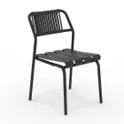 Set aus 2 Aluminium-Gartenstühlen und Seilrücken - Resplendent Viadurini