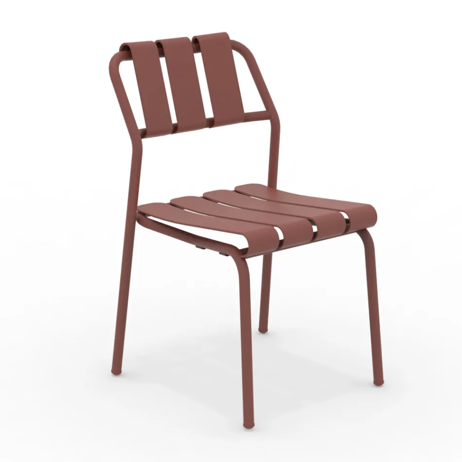 2er-Set Gartenstühle komplett aus Aluminium - Resplendent Viadurini