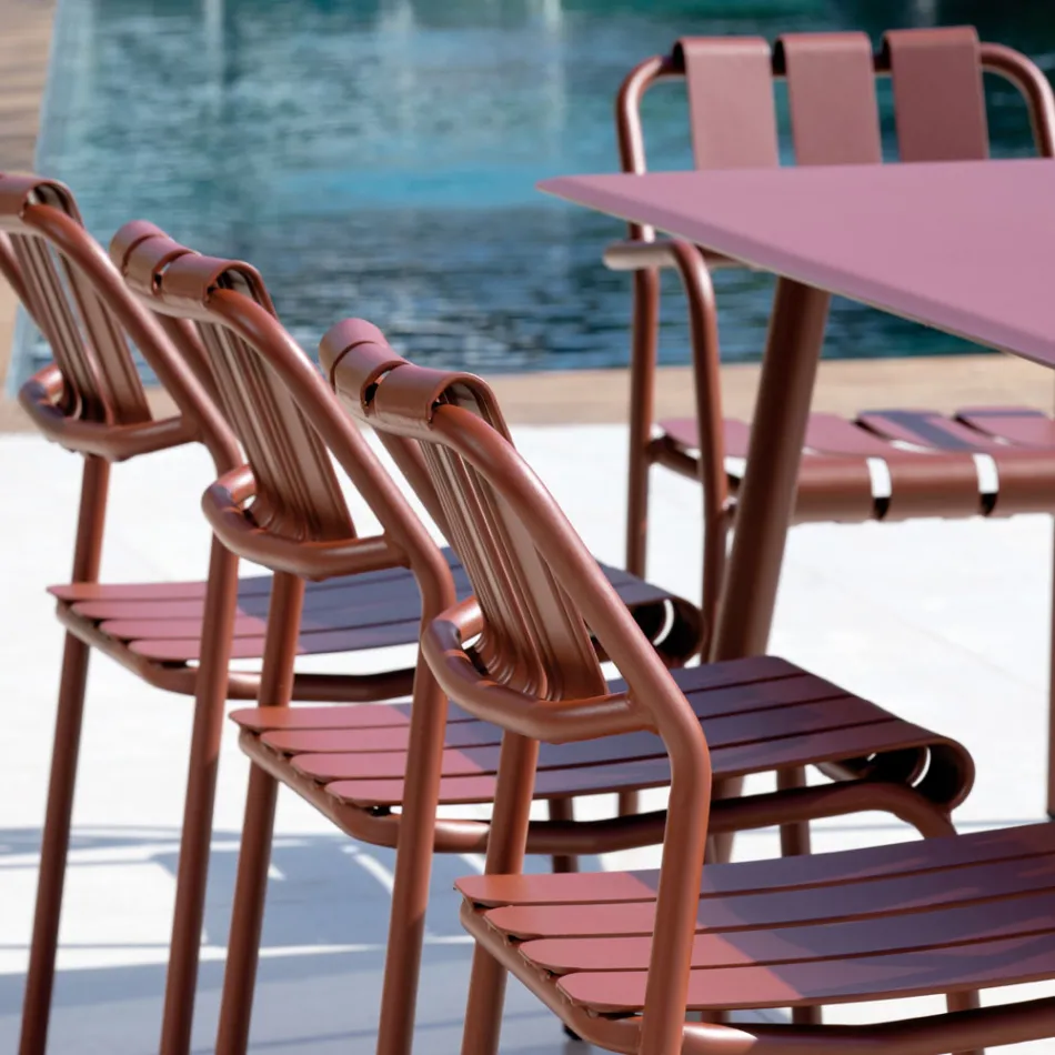 2er-Set Gartenstühle komplett aus Aluminium - Resplendent Viadurini