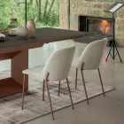 Set mit 2 Wohnzimmerstühlen aus Stoff und Metall, hergestellt in Italien – Ivy Viadurini