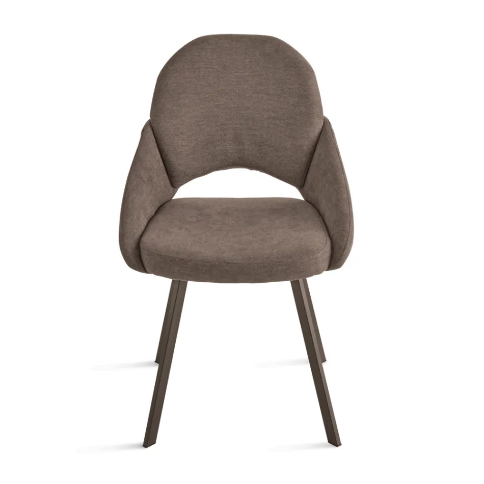 Set aus 2 gepolsterten Stühlen mit farbenfrohem Stoffbezug und Metallgestell - Damian Viadurini