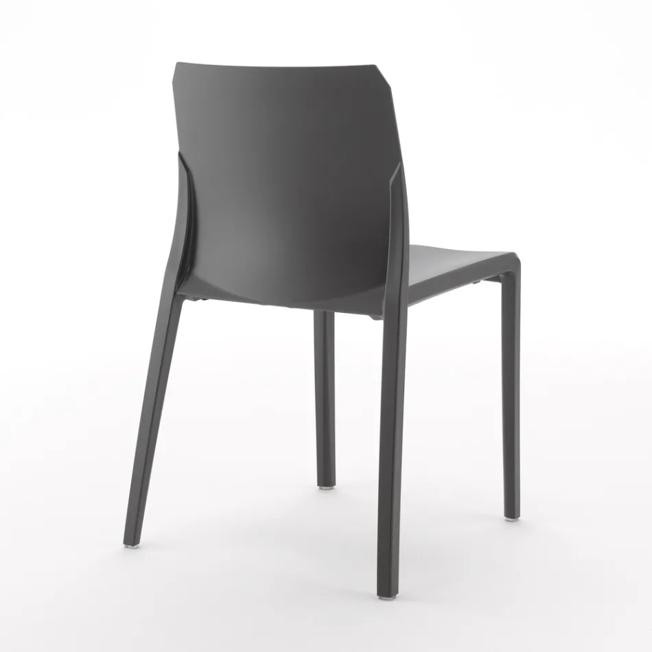 Set mit 4 Außen- und Innenstühlen aus Polypropylen in verschiedenen Farben – gebaut Viadurini