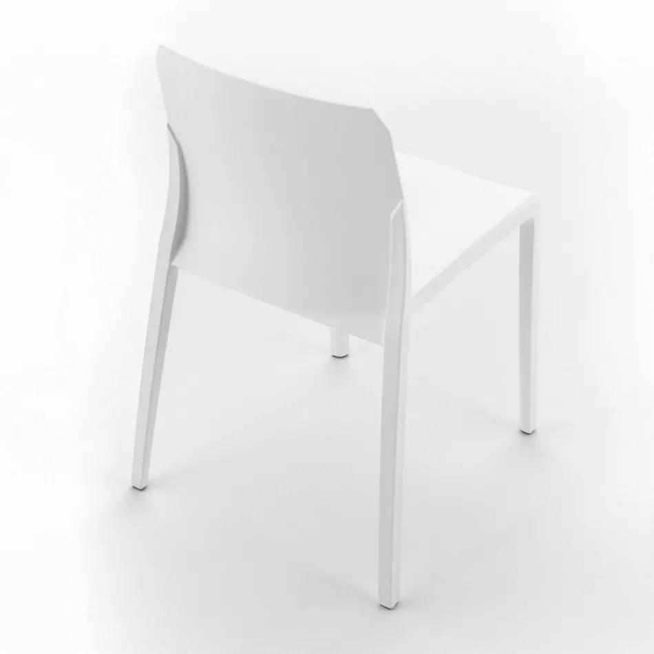 Set mit 4 Außen- und Innenstühlen aus Polypropylen in verschiedenen Farben – gebaut Viadurini