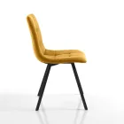 Set aus 4 gepolsterten und mit Stoff gepolsterten Esszimmerstühlen – Chimera Viadurini