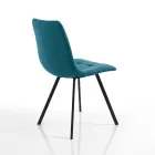 Set aus 4 gepolsterten und mit Stoff gepolsterten Esszimmerstühlen – Chimera Viadurini