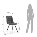 Set aus 4 gepolsterten und mit Stoff gepolsterten Esszimmerstühlen – Chimera Viadurini