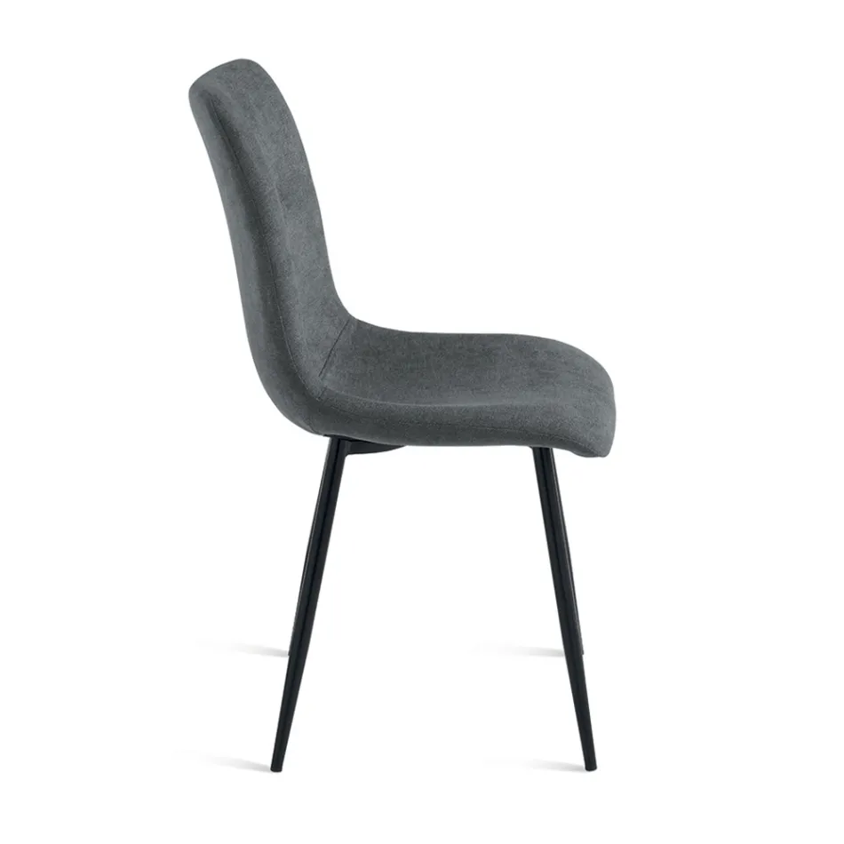 Set aus 4 gepolsterten Wohnzimmersesseln mit Metallgestell - Projekt Viadurini