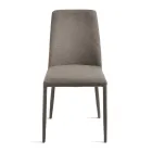 Set aus 4 gepolsterten Stühlen mit farbenfrohem Stoffbezug und gepolstertem Gestell - Luciana Viadurini