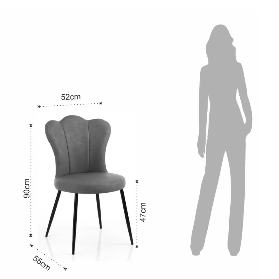 Set mit 4 Stühlen aus Kunstleder in Antikoptik – Bernstein Viadurini